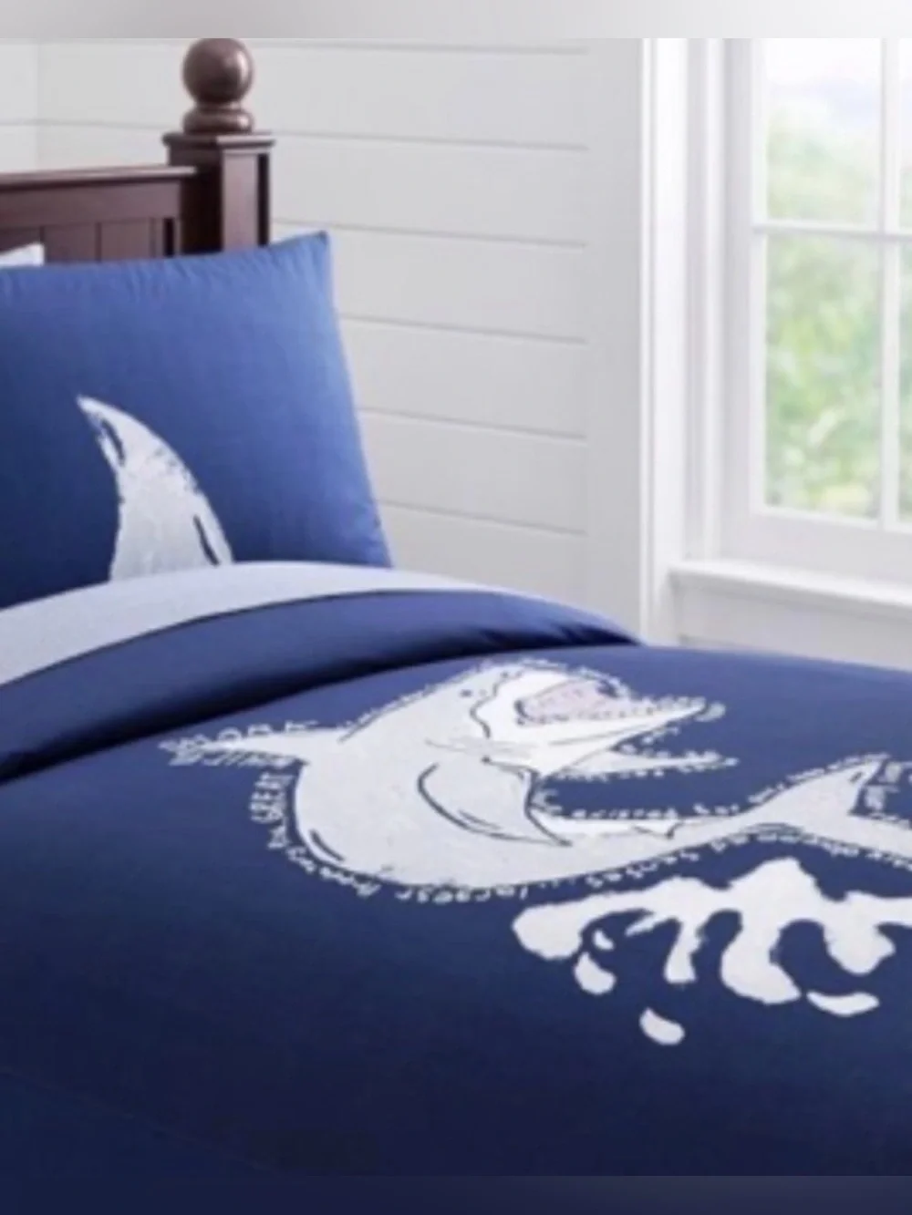 5 PC Pottery Barn kids Shark Duvet Set